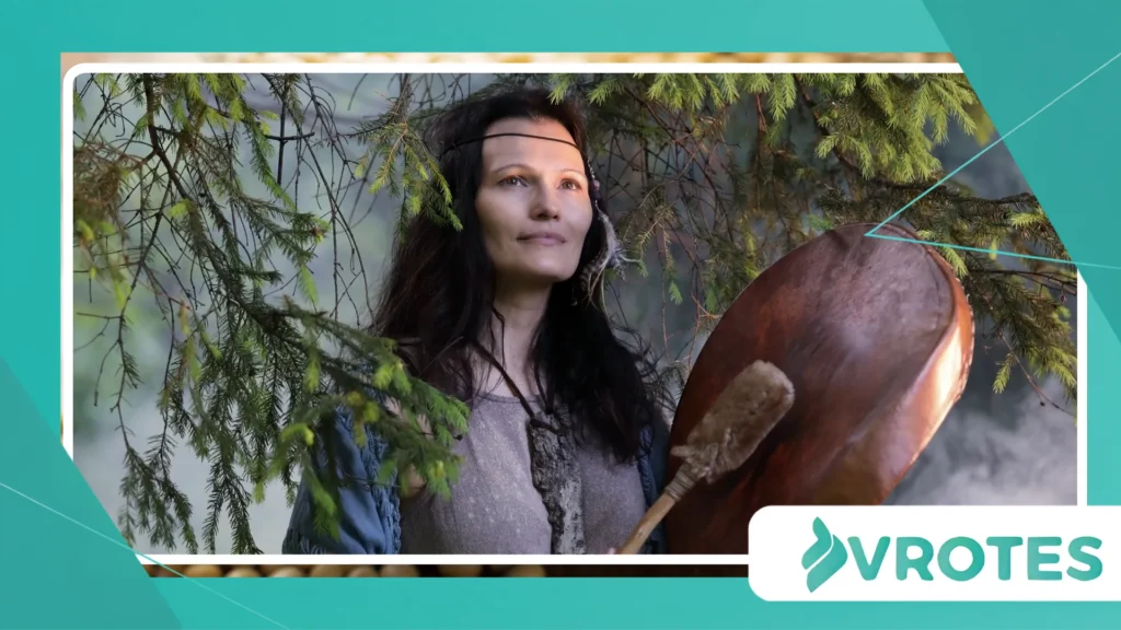 practicing shamanic drumming 